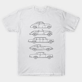 Line Art Classic Cars T-Shirt